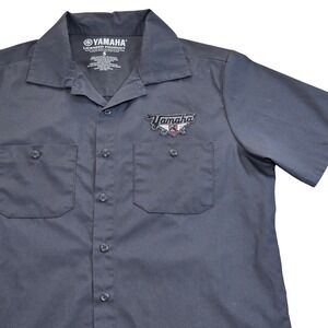 Yamaha‎ Motorbikes Licensed Product Button Up Shirt Small Gray Motorcycle 1955